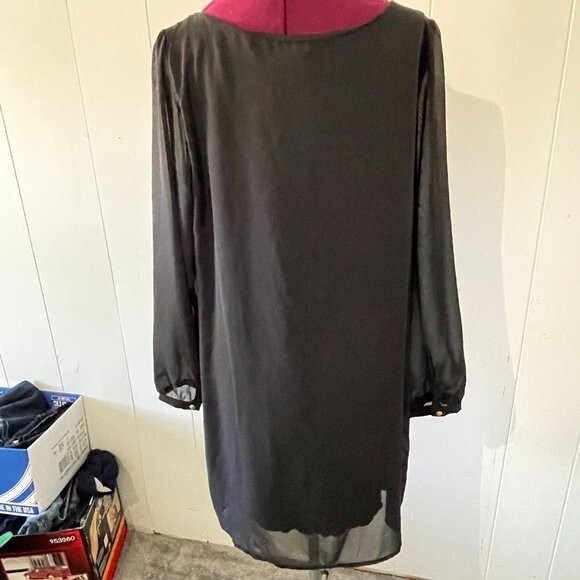 L8ter 8 Long Sleeve Sheer Lined Scoop Neck Womens Tunic/Top Size XL - Picture 2 of 4